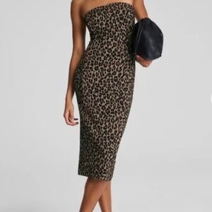 NWT Spanx ponte midi dress in leopard